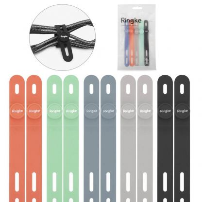 10 броя силиконови органайзери за кабели - Ringke Set 10 x Silicone Strap Cable Organizer (в различни цветове)