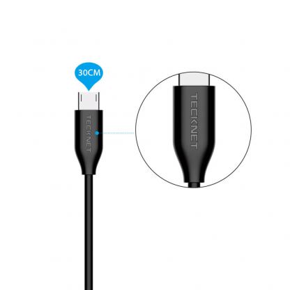 Комплект 6 броя качествени microUSB кабели за устройства с microUSB порт - Tecknet PU036 6-pack microUSB Cables (30 см)