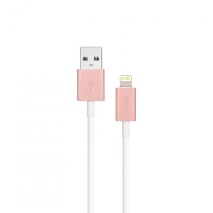 USB кабел за iPhone с Lightning (100 см) - Moshi Lightning to USB Cable (розово злато)