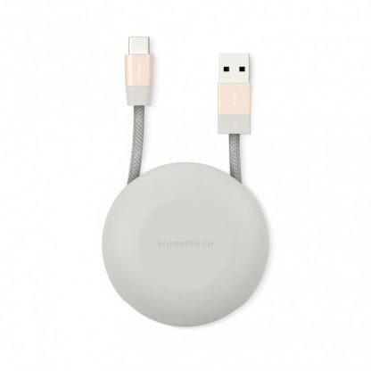 USB-A към USB-C 2.0 плетен кабел за устройства с USB-C порт (100 см) - Vonmahlen Premium Cable USB-A to USB-C (розово злато)