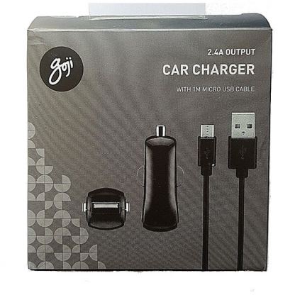 Зарядно за кола с USB 2.4A и microUSB кабел за мобилни устройства с microUSB порт - Goji Car Charger 2.4A with microUSB Cable