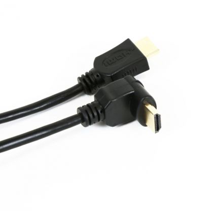 HDMI кабел за мобилни устройства (3 метра) - Omega HDMI Cable v1.4 Gold Angular (черен)