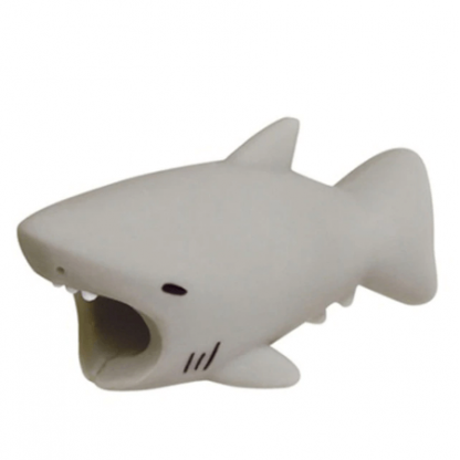 Артистичен аксесоар, предпазващ вашия Lightning кабел - Cable Bite Protection (сива акула)