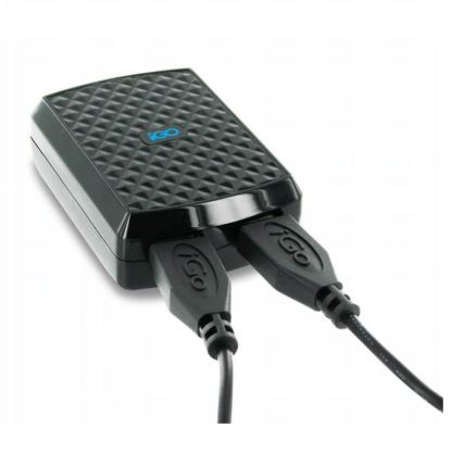 Захранване за ел. мрежа с два USB изхода за мобилни устройства и кабели в комплекта - iGo Universal 4.2A Wall Charger