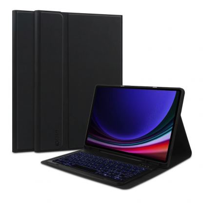 Кожен калъф и безжична блутут клавиатура за Samsung Galaxy Tab S9 FE - Tech-Protect SmartCase Pen and Bluetooth Keyboard (черен)