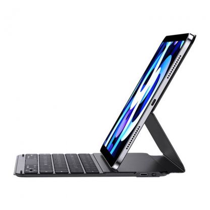 Кожен калъф и безжична блутут клавиатура за iPad Pro 12.9 M2 (2022), iPad Pro 12.9 M1 (2021), iPad Pro 12.9 (2020), iPad Pro 12.9 (2018) - Baseus Brilliance Magnetic Keyboard Case (P40112602111-04) (черен)