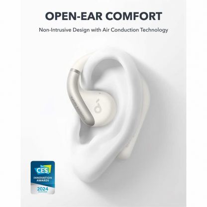 Спортни блутут TWS слушалки с кейс за зареждане - Anker SoundCore AeroFit TWS Earbuds (бял)