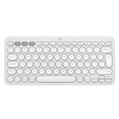 Безжична клавиатура за Mac, PC и други блутут устройства - Logitech K380s Pebble Keys 2 Multi-Device Bluetooth Keyboard (бял)