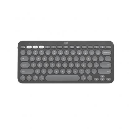Безжична клавиатура за Mac, PC и други блутут устройства - Logitech K380s Pebble Keys 2 Multi-Device Bluetooth Keyboard (черен)