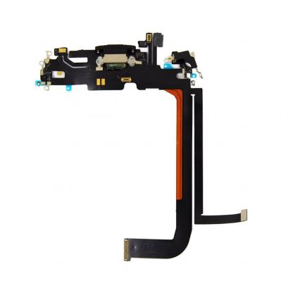Резервен лентов кабел с Lightning конектора и долните микрофони за iPhone 13 Pro Max - BK OEM iPhone 13 Pro Max System Connector and Flex Cable (тъмносив)