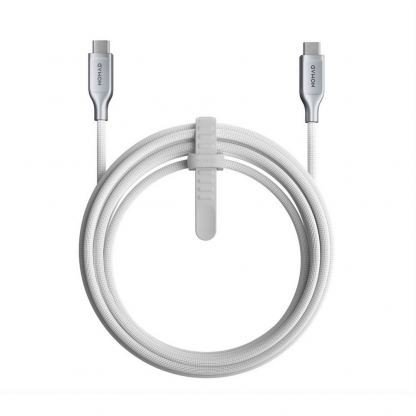 Здрав кевларен USB-C към USB-C кабел за MacBook и устройства с USB-C порт (300 см) - Nomad Kevlar USB-C to USB-C Charging Cable 240W (бял)