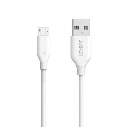 Качествен кабел за зареждане на устройства с microUSB порт - Anker PowerLine microUSB Cable (бял) (90 см) 