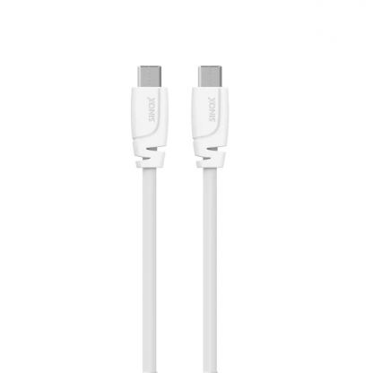 Здрав кабел за бързо зареждане за устройства с USB-C порт (100 см) - Sinox USB-C to USB-C Cable 100W (бял)