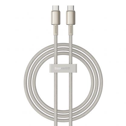 Кабел с бързо зареждане за устройства с USB-C порт - Baseus Tungsten Gold USB-C to USB-C Cable 240W (P10319800G21-01) (100 см) (златист) 