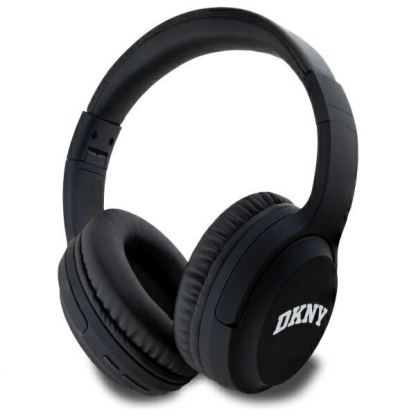 Безжични блутут слушалки с микрофон за мобилни устройства - DKNY PU Leather Arch Logo Bluetooth Headphones (черен)