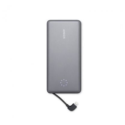 Външна батерия с вграден Ligtning кабел и Lightning вход - Anker PowerCore+ 10000 Pro Power Bank with Lightning Cable 10000mAh (черен)