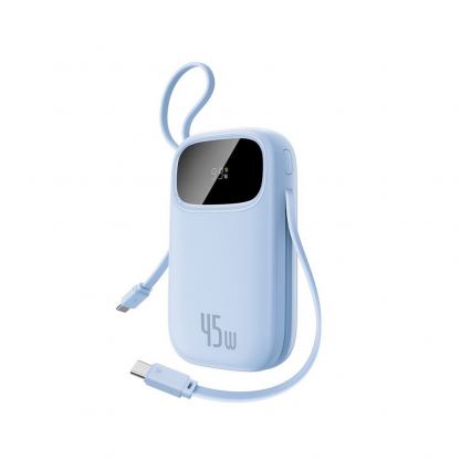  Външна батерия с вграден USB-C и Lightning кабел и USB-C, USB-А портове - Baseus EnerFill FC31 Qpow2 Power Bank With USB-C and Lightning cable 45W 20000 mAh (син)
