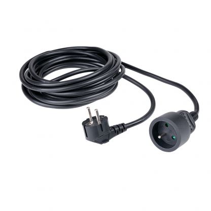 Удължителен AC кабел за зареждане на техника и мобилни устройства - Hama Standard Extension Cord 5m (черен) (5 метра)