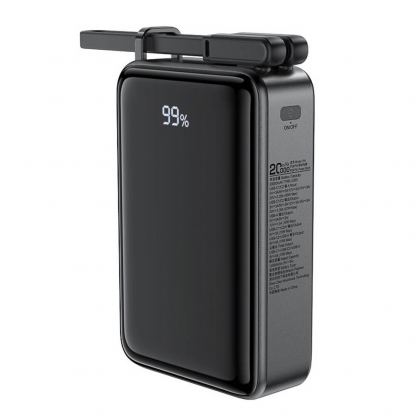 Преносима външна батерия с 2xUSB-C и 1xUSB-A изходи и технология за бързо зареждане - Acefast M4 Fast Charge Power Bank PD 67W 20000 mAh (черен)