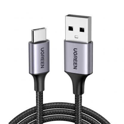 Кабел с въжена оплетка и бързо зареждане за устройства с USB-C порт - Ugreen USB-A to USB-C Cable 18W (черен) (200 см)