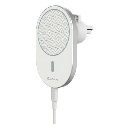 Поставка за радиатора на кола с безжично зареждане за iPhone с Magsafe - Adam Elements Omnia C2 Magsafe Wireless Charger Car Mount 15W (бял)