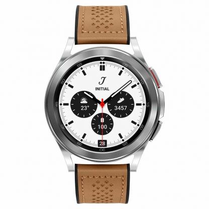 Кожена каишка за Samsung Galaxy Watch, Huawei Watch, Xiaomi, Garmin и други часовници с 20мм захват - Spigen Retro Fit Band 20mm (кафяв)