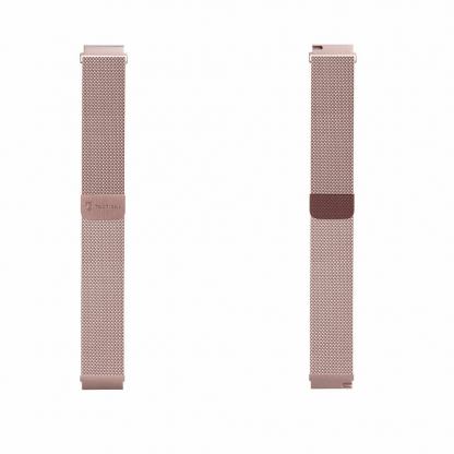 Стоманена, неръждаема каишка за Samsung Galaxy Watch, Huawei Watch, Xiaomi, Garmin и други часовници с 20мм захват - Tactical 634 Milanese Loop Magnetic Stainless Steel Band 20mm (розово злато)