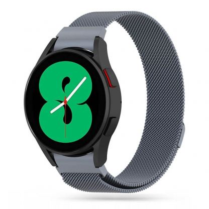 Каишка от неръждаема стомана за Samsung Galaxy Watch, Huawei Watch, Xiaomi, Garmin и други часовници с 20мм захват - Tech-Protect Milanese 2 Steel Band 20mm (сив)