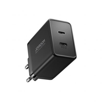 Захранване за ел. мрежа смартфони и таблети с 2xUSB-C изхода и с технология за бързо зареждане - Joyroom Dual Travel Wall Charger USB-C 40W PD (черен)