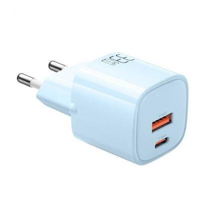Захранване за ел. мрежа с USB-A и USB-C изходи и технология за бързо зареждане - McDodo GaN Charger 33W (CH-0154) (син)