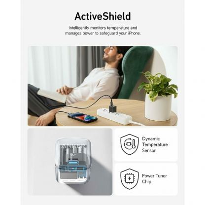 Захранване за ел. мрежа с USB-C порт и технология за бързо зареждане (бял) - Anker 512 Charger Nano Pro 20W USB-C