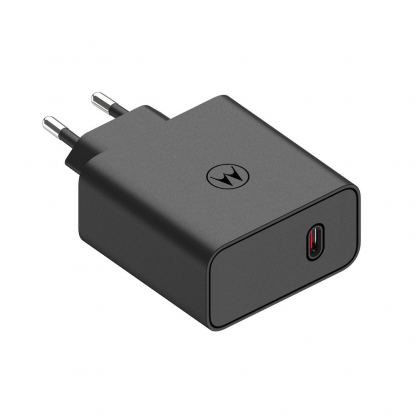 Захранване за ел. мрежа с USB-C изход и технология за бързо зареждане (черен) - Motorola GaN TurboPower Fast Wall Charger USB-C 125W (bulk)