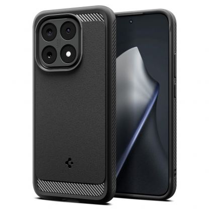 Тънък качествен силиконов (TPU) калъф за Xiaomi 15T - Spigen Rugged Armor Case (черен)