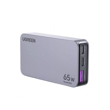 Захранване за ел. мрежа за лаптопи, смартфони и таблети с USB-A и 2xUSB-C изходи с технология за бързо зареждане - Ugreen Nexode Pro GaN Fast Wall Charger 65W PD (тъмносив)