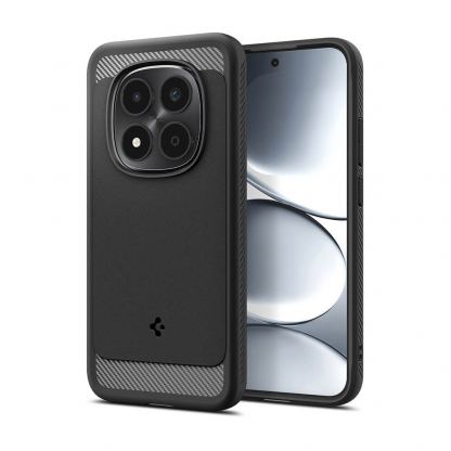 Тънък качествен силиконов (TPU) калъф за Xiaomi Redmi Note 15 Pro 5G - Spigen Rugged Armor Case (черен)