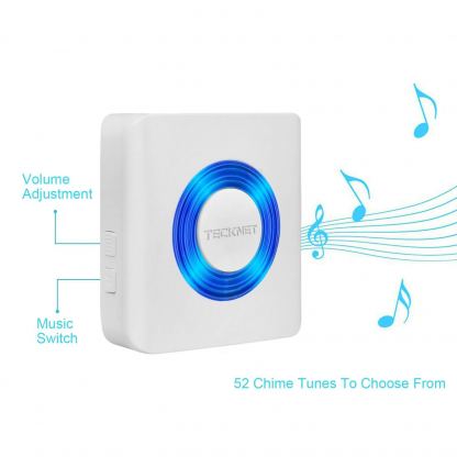 TeckNet WA678-White Plug-In Wireless Doorbell - безжичен звънец за входна врата (бял)