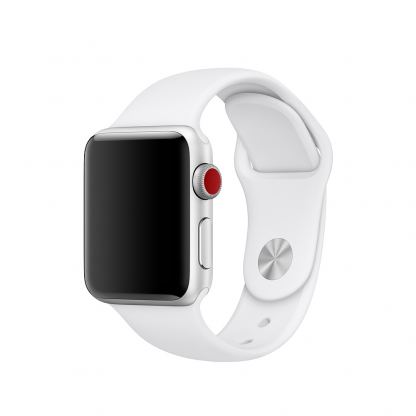 Apple Sport Band M/L - оригинална силиконова каишка за Apple Watch 38мм, 40мм (бял) (reconditioned) (Apple Box)