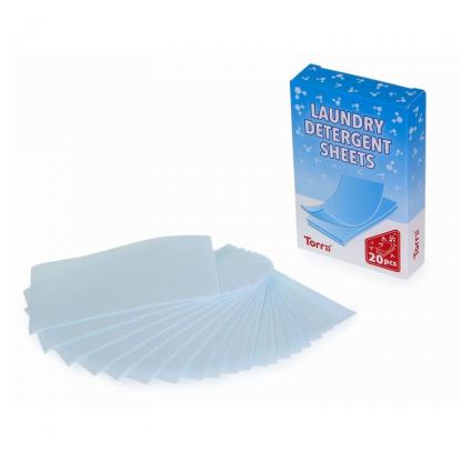 Torrii Sonic Laundry Sheets - листчета с препарат за Torrii Sonic Portable Ultrasonic Washing Device (20 листчета)