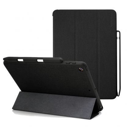 Prodigee Expert Case - кожен калъф, тип папка и поставка за iPad 6 (2018), iPad 5 (2017) (черен)