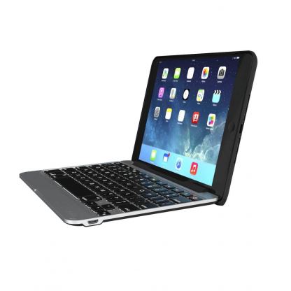 ZAGG Slim Book Keyboard Case - клавиатура, кейс и поставка за iPad Mini 4 и таблети с Bluetooth (черен)