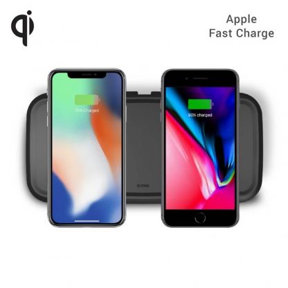 Zens Dual Wireless Charger Stand 15W with Power Supply ZEDC02BA - двойна станция за безжично зареждане на Qi съвместими устройства (черен)