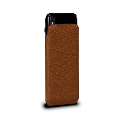 SENA UltraSlim Classic Pouch - кожен калъф (естествена кожа, ръчна изработка) за iPhone XS Max (кафяв)