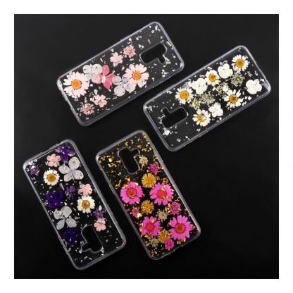 4smarts Soft Cover Glamour Bouquet - силиконов (TPU) калъф с цветя за Samsung Galaxy A6 (2018) (бял)