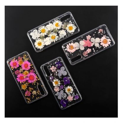 4smarts Soft Cover Glamour Bouquet - силиконов (TPU) калъф с цветя за Huawei P20 (бял)