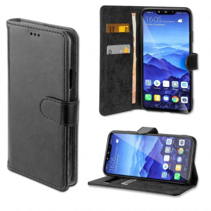 4smarts Premium Wallet Case URBAN - кожен калъф с поставка и отделение за кр. карта за Huawei Mate 20 Lite (черен)