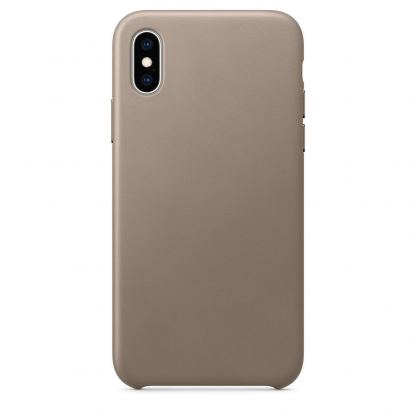 SDesign Leather Original Case - качествен кожен (естествена кожа) кейс за iPhone XS Max (светлокафяв)