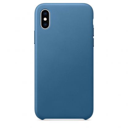 SDesign Leather Original Case - качествен кожен (естествена кожа) кейс за iPhone XS Max (светлосин)