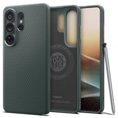 Удароустойчив силиконов (TPU) калъф с MagSafe за Samsung Galaxy S26 Ultra - Spigen Liquid Air MagSafe Case (зелен)