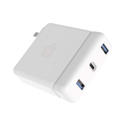 HyperDrive USB-C Hub 87W Power Adapter - USB-C хъб с два USB изхода и USB-C изход за Apple 87W USB-C Power Adapter (бял)