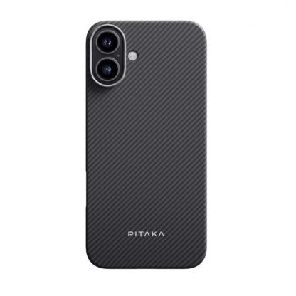 Кевларен кейс с MagSafe за iPhone 16 (черен-сив)  - Pitaka MagEZ Ultra Slim Case 5 Aramid Fiber 600D